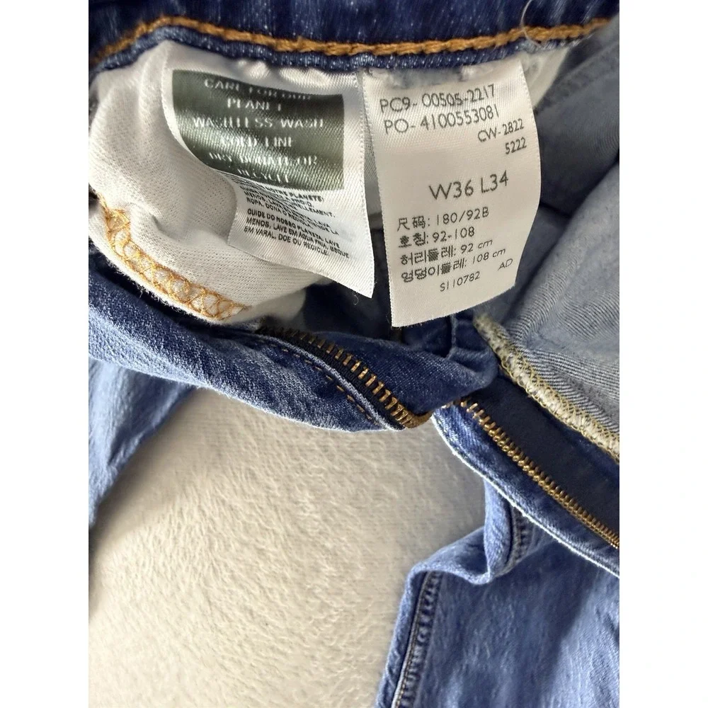 Levi's 505 Jeans Mens 36x34 Regular Straight Fit Medium Stonewash Blue W36 L34